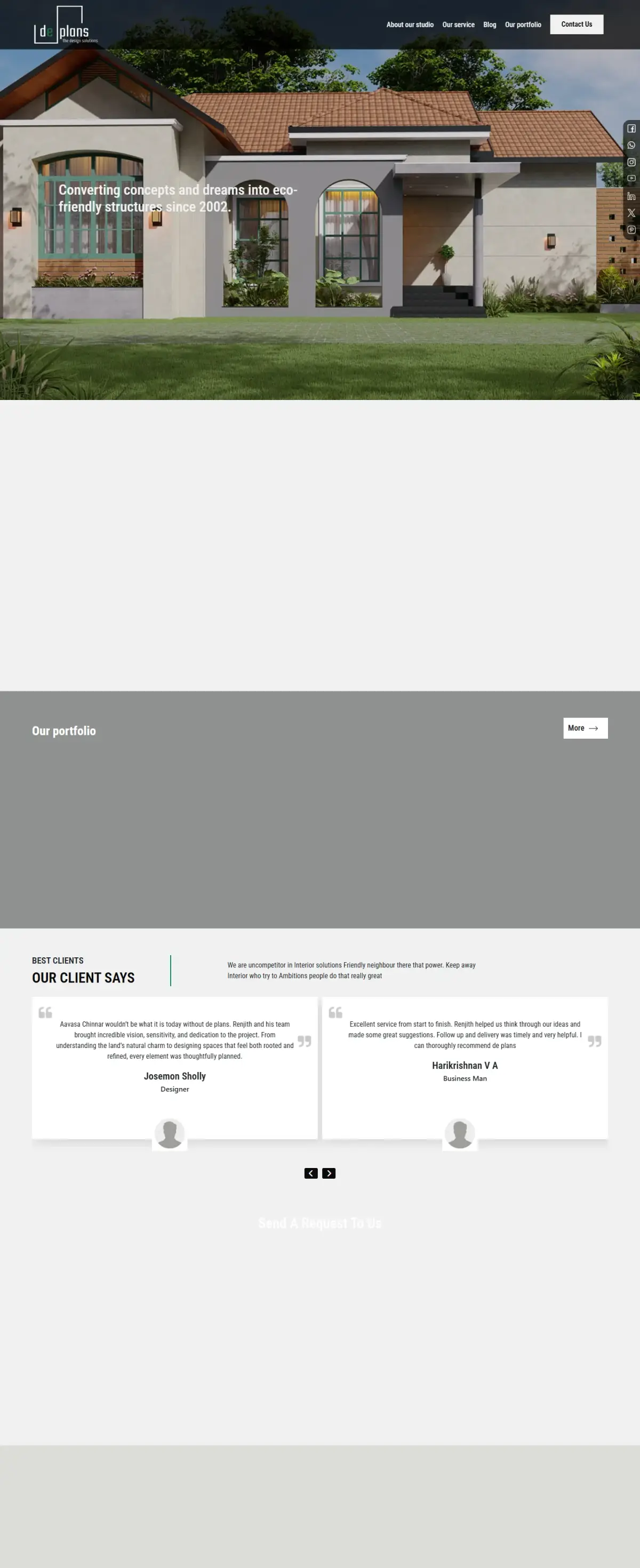 Homepage of de plans, dpin.in