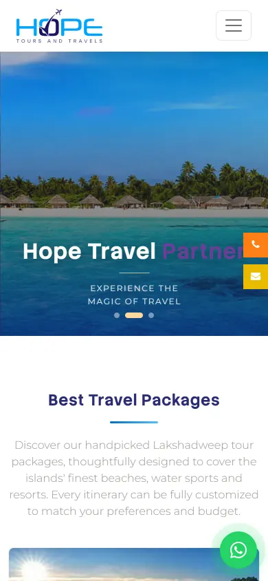 Hope Tours & Travels on a phone