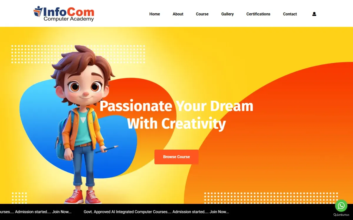 InfoCom Computer Academy — Training institute website