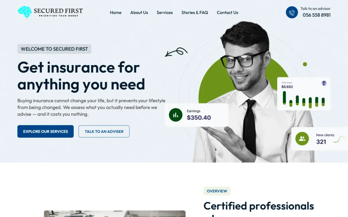 Secured First — Financial services website