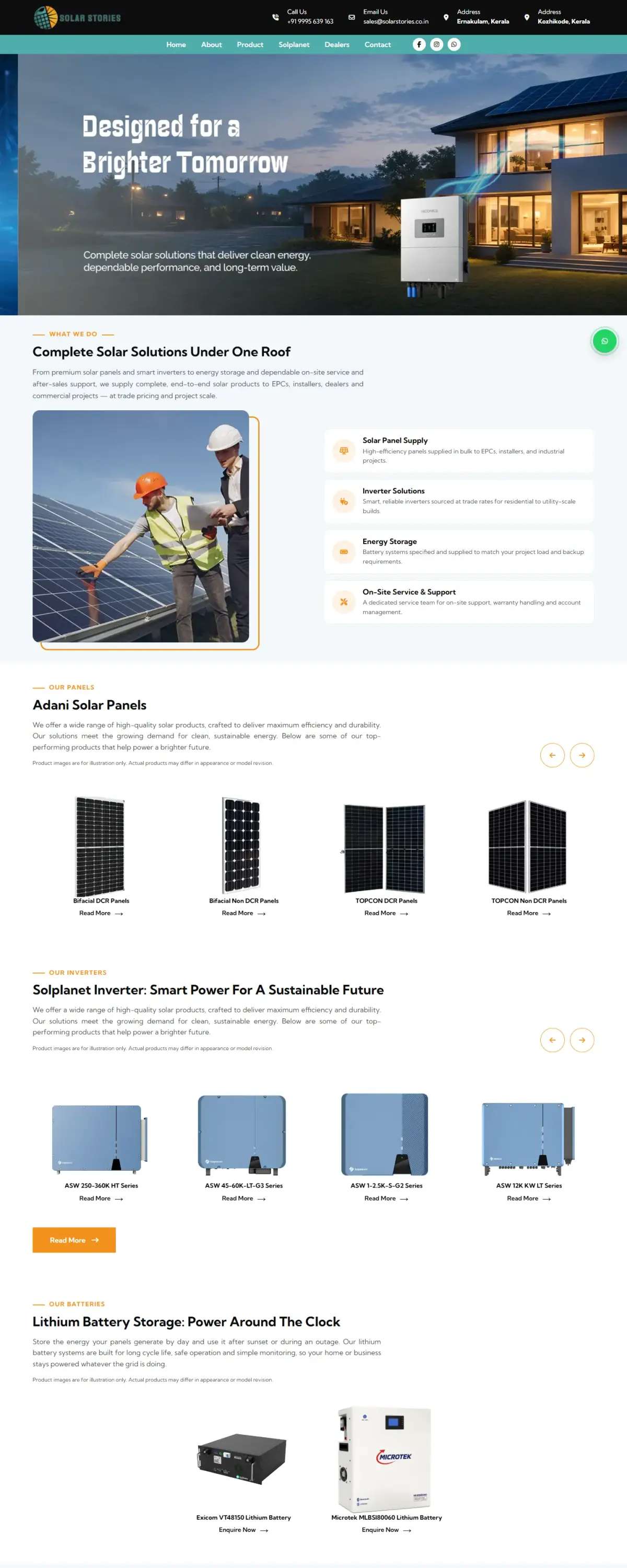 Homepage of Solar Stories, solarstories.co.in