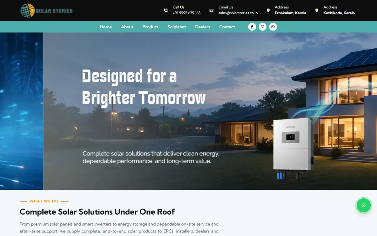 Solar Stories — Website + social media