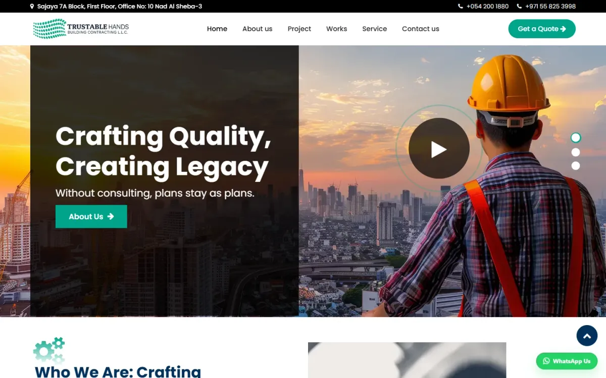Trustable Hands — Contractor website